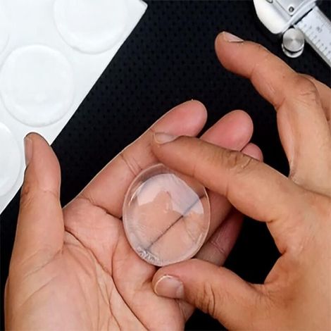 12 boucliers muraux de poignée de porte, protecteurs muraux ronds en caoutchouc souple transparent, pare-chocs de poignée de porte auto-adhésifs (50 5 mm) (1/3)
