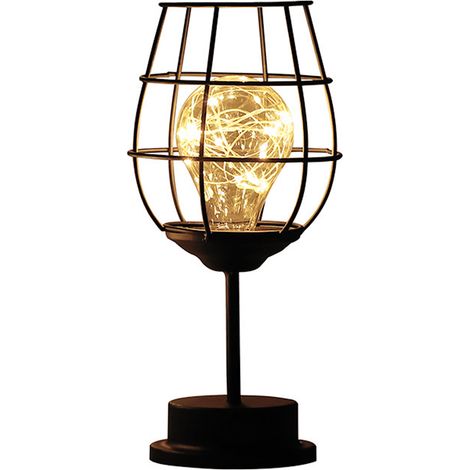 Lampe à vin en fer, verre à vin rouge (1/5)