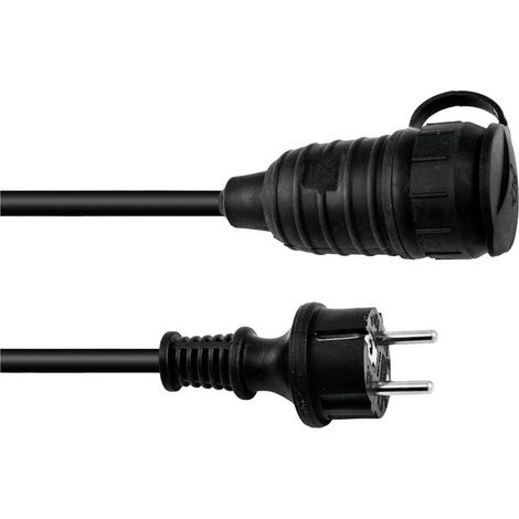 [NEUWERTIG] B-Ware Eurolite Strom Verlängerungskabel 16A Schwarz 5m IP44 H07RN-F 3G 1,5mm² Kabel (1/2)