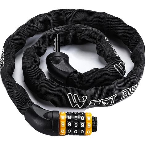 Candado para bicicleta, código de seguridad de 5 dígitos, longitud ajustable, 120 cm. (1/2)