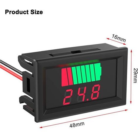 Testeur De Batterie - Affichage Double LED Tension Et Capacité - Pour Batteries Lithium Plomb NiMH 12 V À 72 V - Voiturettes De Golf Camping-Cars Véhicules Électriques - 1 Pièce (1/5)