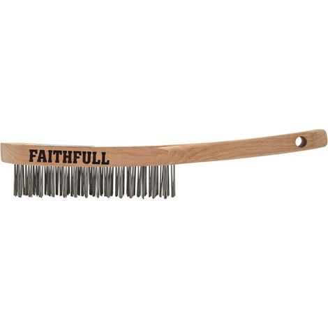 Faithfull Heavy-Duty Stainless Steel Scratch Brush - 3 Row FAI680S3F