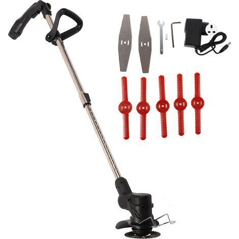 Tondeuse à fil sans fil 12V, coupe-bordures électrique 2000mAh, hauteur réglable, chargeur 100-240V prise UK (1/5)