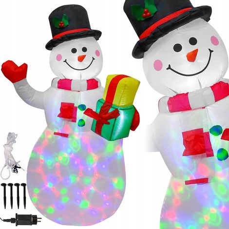 Bonhomme de neige gonflable lumineux, grand format, gonflable, LED, 150 cm, JUMIhome (1/5)