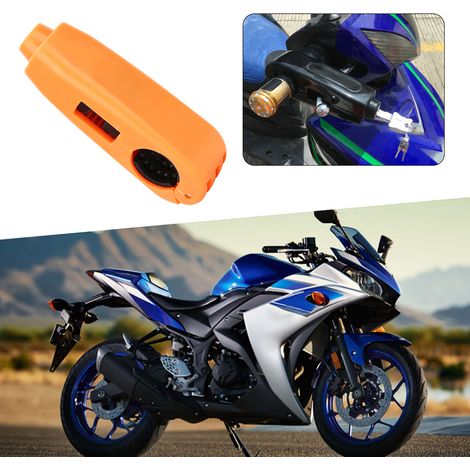 Antivol de guidon pour poignée de frein et d'accélérateur, moto, scooter, quad, moto cross, orange (1/5)