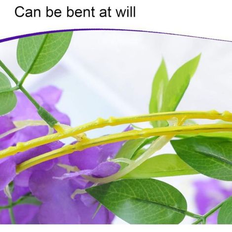 Fleurs de glycine artificielles,2pc. Fabriquées en Irlande, ces fleurs artificielles en soie se suspendent aux arbres (1/4)