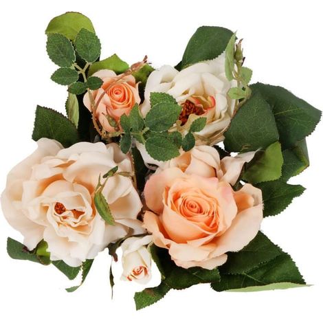 Couronne romantique de roses saumon, diamètre 20 cm