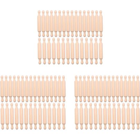 60 rodillos de madera, 15 cm de largo, rodillos de cocina para hornear, rodillos pequeños de madera para masa para niños, fondant