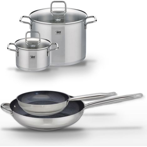 Lot 2 Poêles céramiques 24/32 cm Elo Profi Therm Platinum et 2 Faitouts 20/26 cm (1/5)