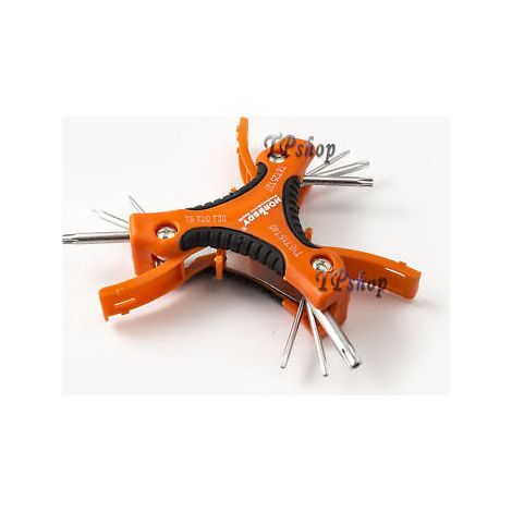 SET CACCIAVITI CHIAVINI TORX 9 PUNTE SDY-94097 RICHIUDIBILE IN LEGA METALLICA (1/3)