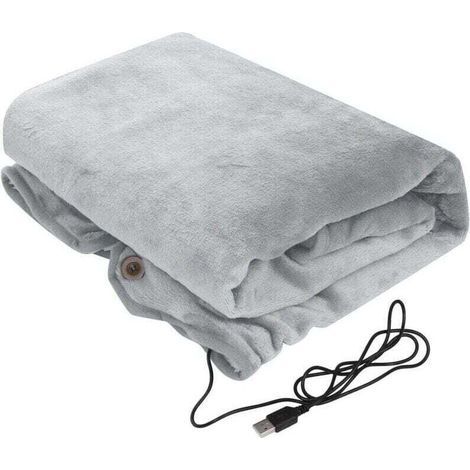 Couverture chauffante avec connexion USB, couverture chauffante en flanelle ce et confortable, lavable en machine, tension sûre 5V/2A, pour les voyages et la maison. (1/4)
