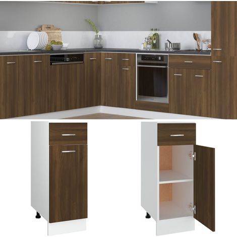 Unterschrank mit Schublade Lyon Braun Eichen-Optik 30x46x81,5 cm