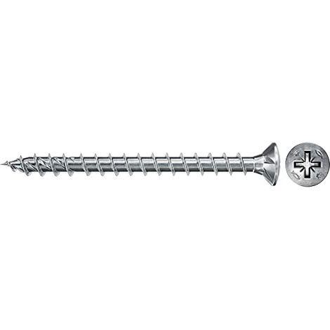 Fischer 100x Power-Fast II FPF II CZF 3 x 30 mm BC testa svasata con impronta a croce PZ1 filettatura parziale zincata galvanicamente blu passivata - 670036