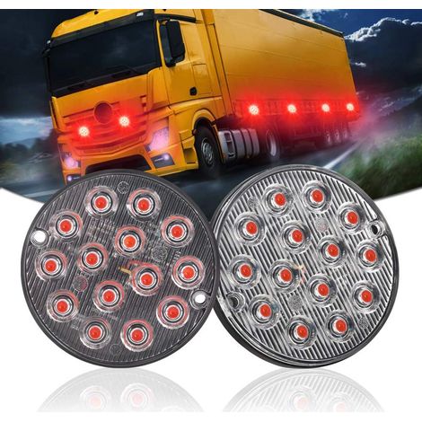 2 x 14 LED Notfall-Warnblinkleuchte, 42 W, superhelles rotes Notfall-Warnblinklicht, Blitzlicht für PKW, LKW, SUV, Anhänger, 12–24 V