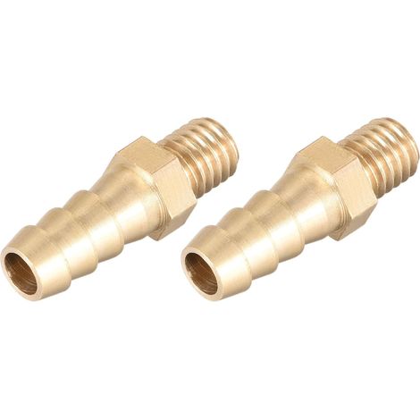 Laiton Tuyau Barbillon Raccord M8-1,25 Mâle x 8mm 2pcs (1/5)