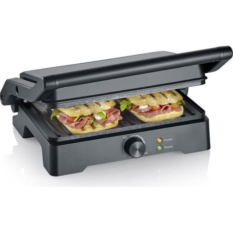 Grill multifonction électrique - SEVERIN - KG2391 - 1800 W - 28 x 17 cm - Noir (1/5)
