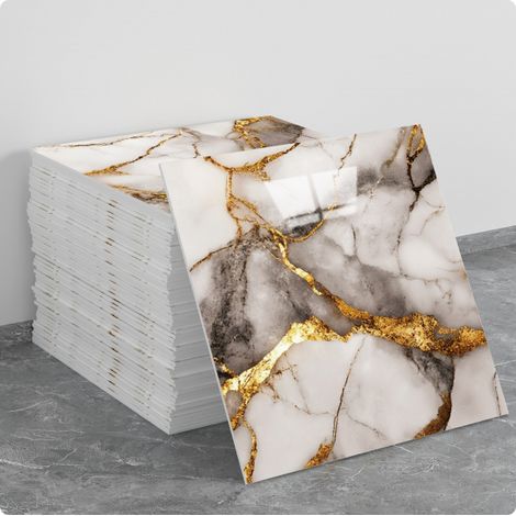 (10 Stück, 30×30 cm, Q062) Selbstklebende Wandaufkleber für Fliesen, Marmorstruktur, Wanddekoration, PET-Material, geeignet für Küchen, Badezimmer, Kamine und Waschküchen.