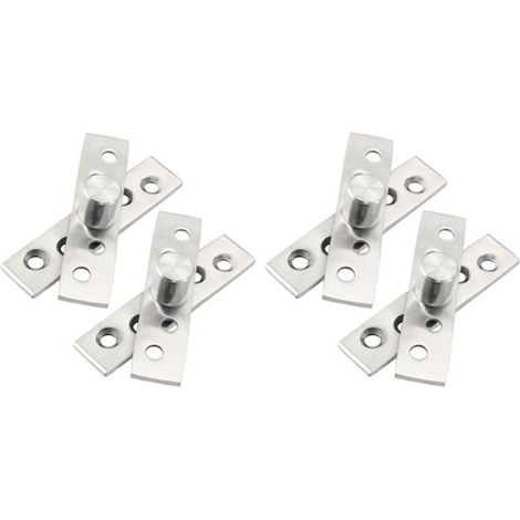 Pièces - Charnière Pivotante 360 Degrés - Charnières de Porte - Charnière de Porte - Charnière d'Armoire - Acier Inoxydable - 74.817.6 mm - Argent - Charnières de Porte Cachées - Pour Porte Battante e (1/5)