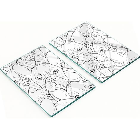 Pannelli decorativi multifunzionali in vetro con stampa bulldog, 2x40x52 cm (1/5)