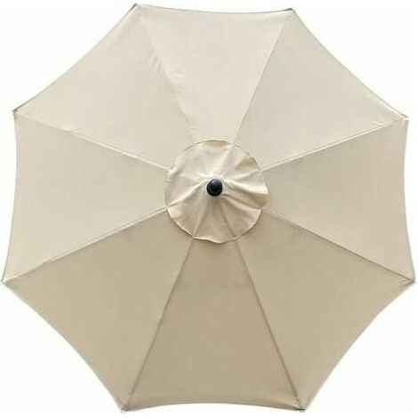 Toile de rechange pour parasol, 8 baleines, 3 m, imperméable, résistante aux UV, beige (1/5)