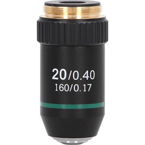 Achromatisches Objektiv, Messing, verchromt, 20-fache Vergrößerung, Objektivanschluss 20,2 mm (1/5)