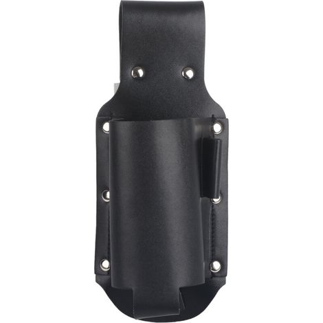 Schwarze Weinflaschentasche aus PU-Leder, tragbare Aufbewahrung für Bierdosen, ideal zum Wandern und Campen. (1/5)
