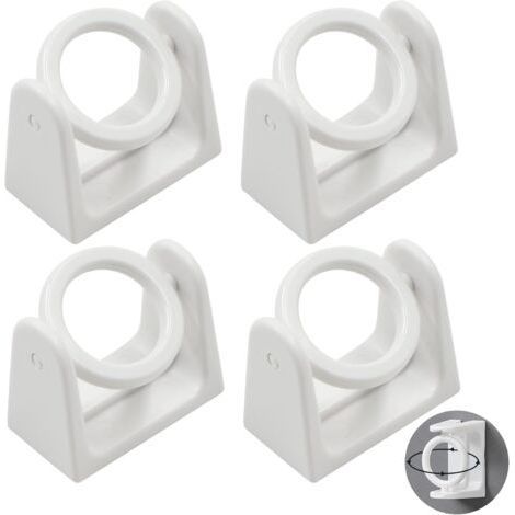 Support Tringle Penderie Rideau Barre,4 Pièces Douilles Poteau Tige Bride Forme Fixation Murale Clothes Pole Holder Sans Perçage Auto Adhésifs Convient Rideaux Porte Serviettes Maison Salle Bain-Karte (1/5)