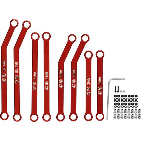 Biellette de direction en alliage d'aluminium pour voiture télécommandée Axial SCX24 1/24 (pièce de rechange rouge) (1/5)