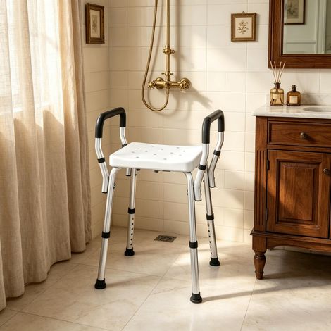 Pour seniors, chaise de douche légère avec pieds antidérapants et hauteur réglable (1/5)