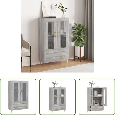 vidaXL Metallbeine - Highboard Grau Sonoma 69,5x31x115 cm Holzwerkstoff (1/5)