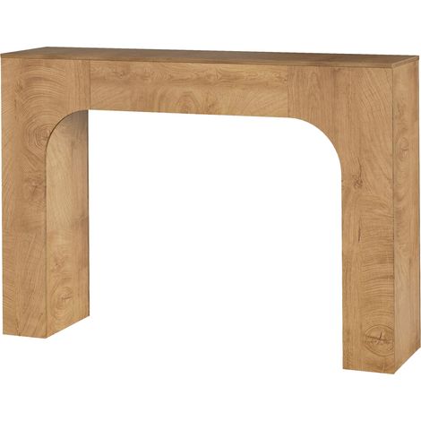 Console Table - with Annual Ring Design - Oak Colour, 1.2m, PB Board - for Hallway, Living Room, Entryway (1/5)