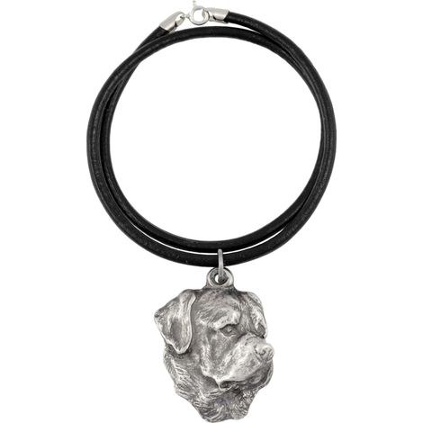 Rottweiler I - collar para perros, colgante bañado en plata para amantes de los perros, joyería única de Art-Dog (1/5)