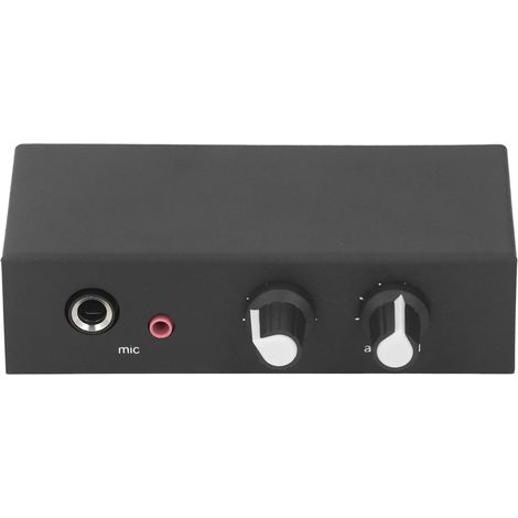 PréAmpli de Platine Phono, Mini Préamplificateur Audio Stéréo, Ampli de Casque de Microphone de Bureau, Micro et Mélangeur Audio, avec Entrée/Sortie et Bouton de 3,5 Mm (1/5)