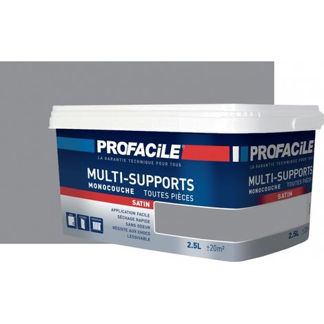 Peinture intérieure multi-supports, satin, murs, plafonds, boiseries, radiateurs, sans odeur, plusieurs teintes PROFACILE Feutrine 2.5 litres