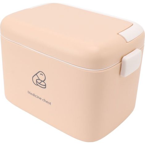Grande boîte de rangement pour médicaments, organisateur de boîte de rangement pour médicaments d'urgence familiaux avec plateau amovible, type C (1/5)