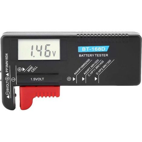 Tester di tensione per batterie, universale digitale LCD per batterie a bottone AA/AAA/C/D/9V/1.5V BT-168D (1/5)