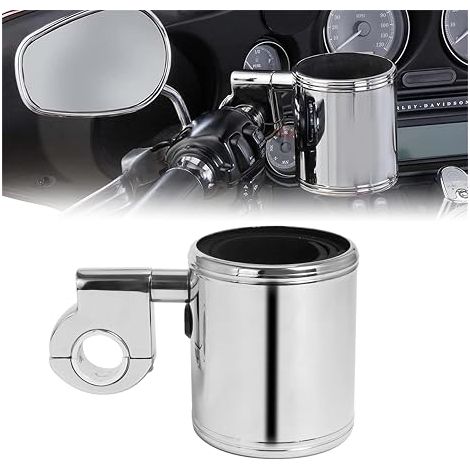 1 pièce en matériau ABS - Porte-gobelet réglable pour moto - Convient aux bouteilles de boisson de 22mm à 32mm - Compatible avec Travel & Street Glide Sportster - Accessoires pour moto (Argent) (1/3)
