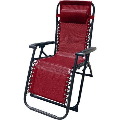Lounge-Sessel Garten Außenbereich verstellbar 90 x 108 x 66 cm Rot - Marbueno (1/5)