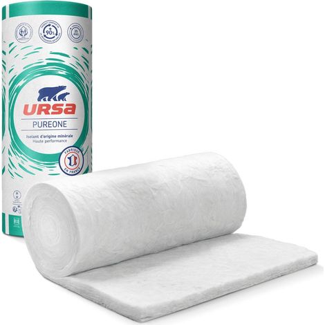 Ursa – Rouleau laine de verre semi-rigide non revêtu 200mm – Surface 3,6m² – Isolation thermique et acoustique – R 5.70