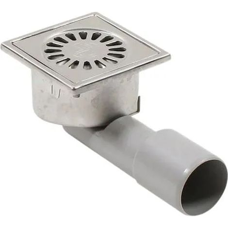 Siphon COMPACT 100x100mm - garde d'eau 30mm - grille visée 2 points - Watts
