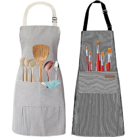 Ensemble de tabliers de cuisine deux pièces-tablier de cuisine -Elle est dotée d'une bandoulière réglable et de deux poches (1/5)