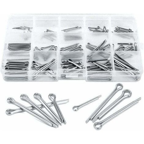 Goupille fendue, 150 pièces, acier inoxydable 304, assortiment de goupilles de verrouillage pour petites réparations mécaniques, 15 tailles différentes (1/5)
