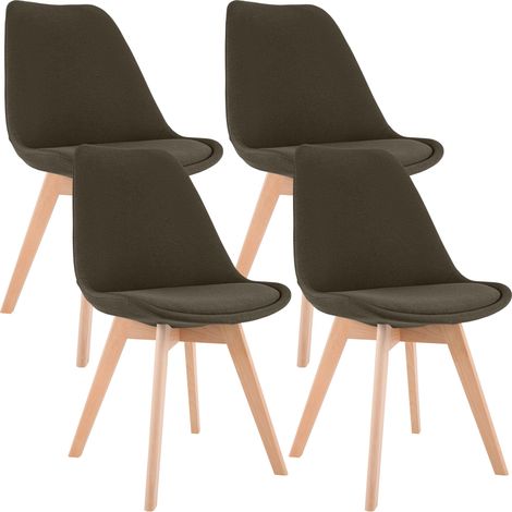 Set di 4 sedie da pranzo Linares marrone Tessuto (1/5)