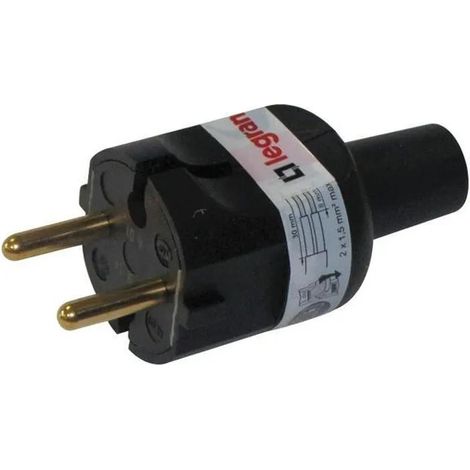 Legrand Enchufe de Goma Negro 2P 16A Salida Recta