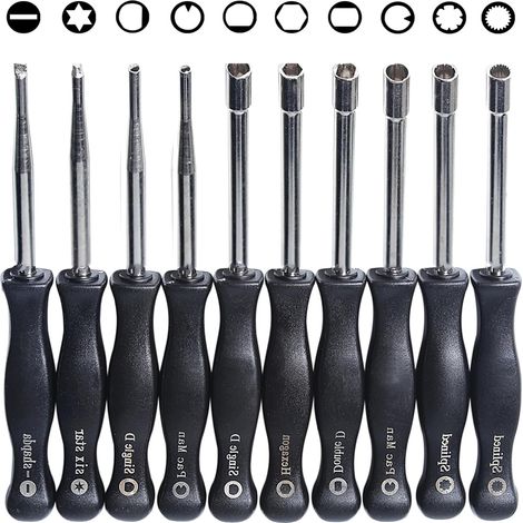 Outil De Réglage Carburateur - 10 Pièces - Embouts Acier Inoxydable - Pour Moteurs 2 Temps Taille-Bordures Souffleurs Taille-Haies - Kit Réglage Mélange Carburant