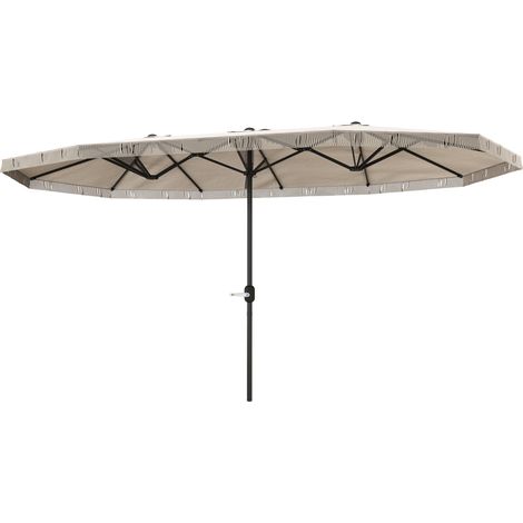 Ombrellone Double 12 Pièces Manovella Poliestere Acciaio 450x265x260 cm Bianco Crema
