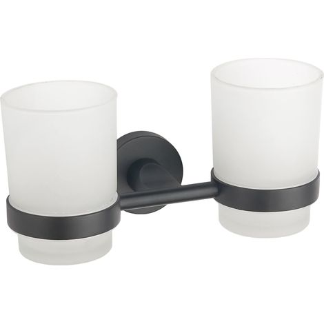 Mexen Tiber porta spazzolini doppio, nero - 7050552-70 (1/2)