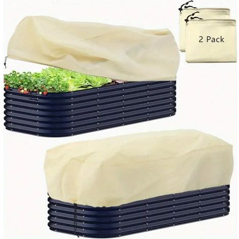 Frostschutzhüllen für Pflanzen / Winterfrostschutzhüllen — Geeignet für Topfpflanzen, wiederverwendbar, mit Kordelzug — 100 cm x 40 cm x 45 cm (2er-Packung) (1/5)