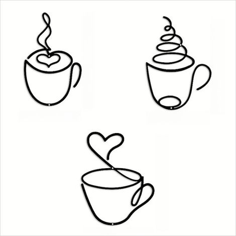 Decorazioni murali in metallo – caffè (set da 3 pezzi) (1/2)