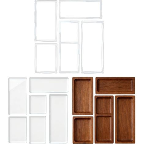 Lot de 6 séparateurs en acrylique transparent pour défonceuse de tiroir, 5 mm d'épaisseur, guide de traçage courbé pour le travail du bois, la cuisine, les loisirs créatifs, l'organisateur de (1/5)